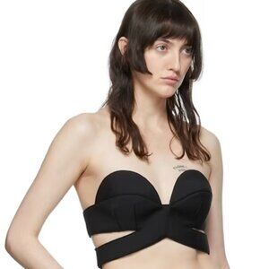 Givenchy Black Wool Bra  Basket-woven wool and mohair-blend bra - Sweetheart